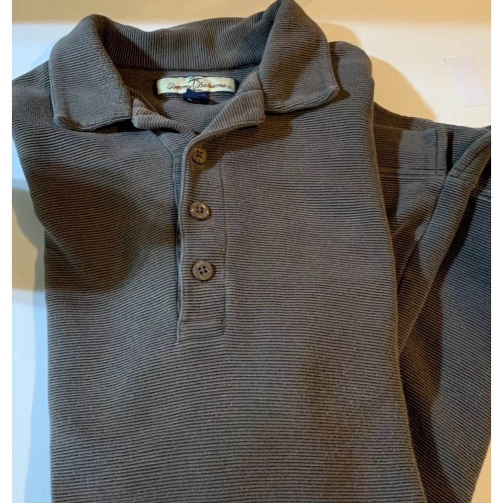 Tommy Bahama Cruise Polo Shirt Mens Size L Brown Beach Short Sleeve Casual  Olla